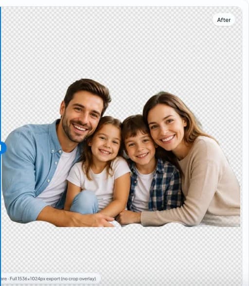 nobg.eu app: after—family cutout on transparent checkerboard, 1536×1024 class export