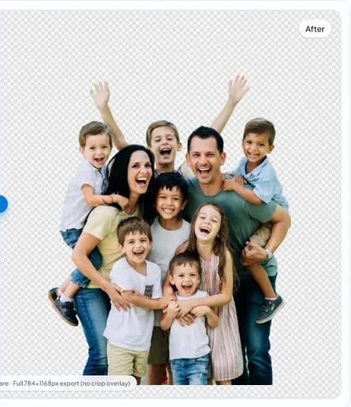 nobg.eu app: after—group cutout on transparent checkerboard